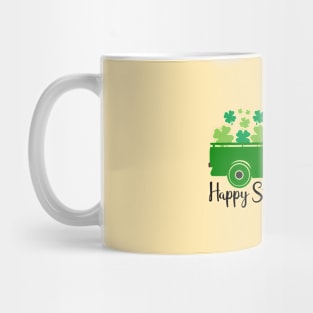 Happy st Patrick's day truck Four leaf clover Mug